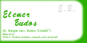 elemer budos business card